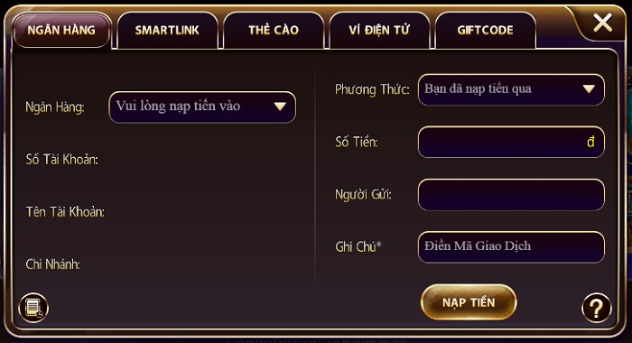 hướng dẫn nạp tiền nhất VIP